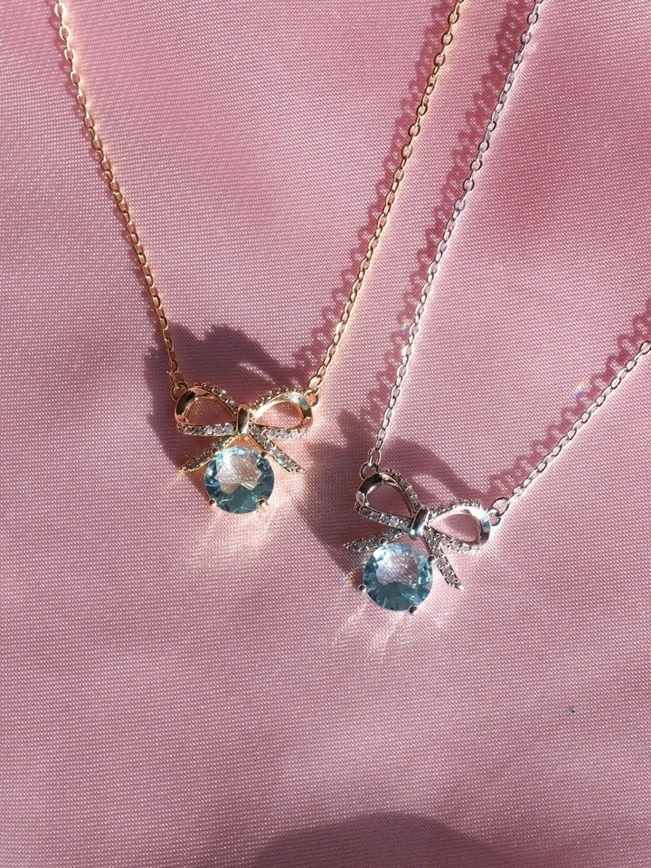 Blue Ribbon Necklace