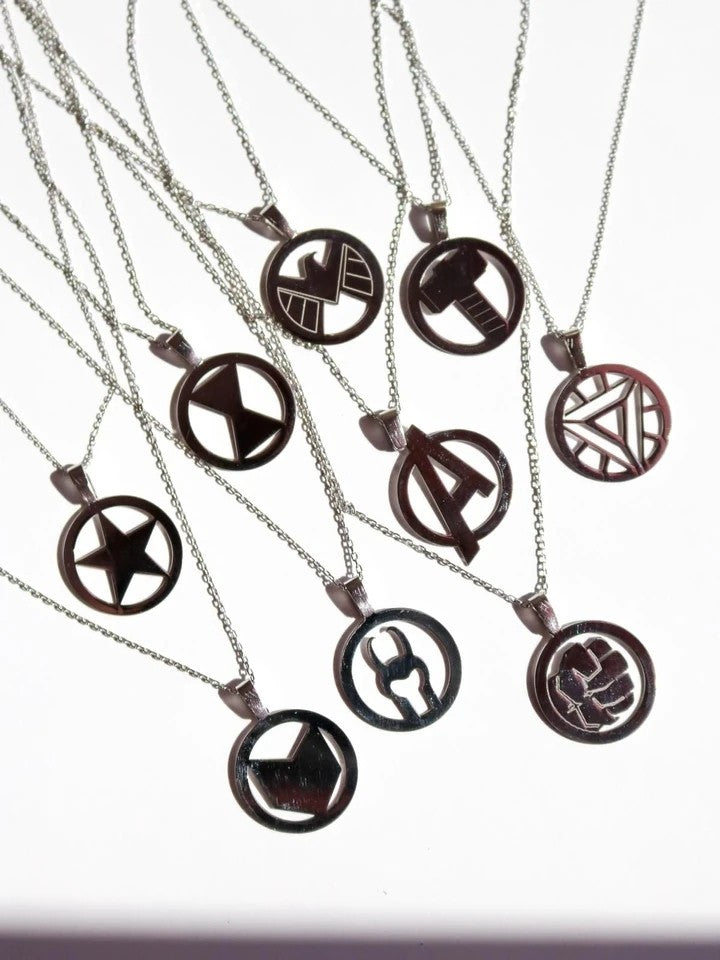 Superhero Amblem 925 Silver Necklace