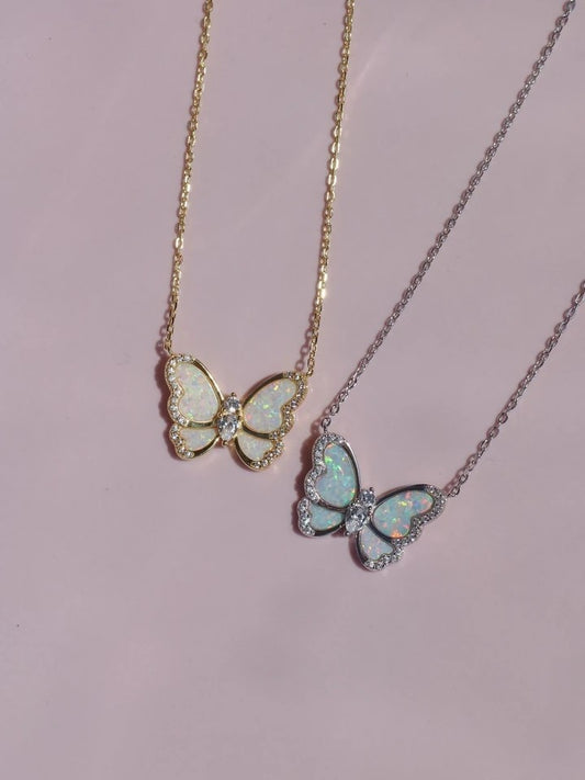 Opal Wings 925 Silver Necklace