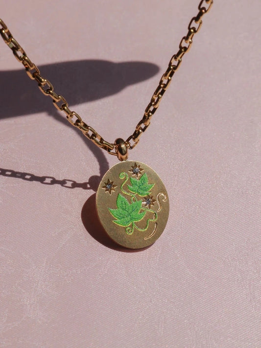 Vintage Leaf Steel Necklace