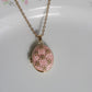 Pink Flowers Personalized Photo Locket Necklace