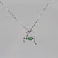 Green Forest Deer 925 Silver Necklace