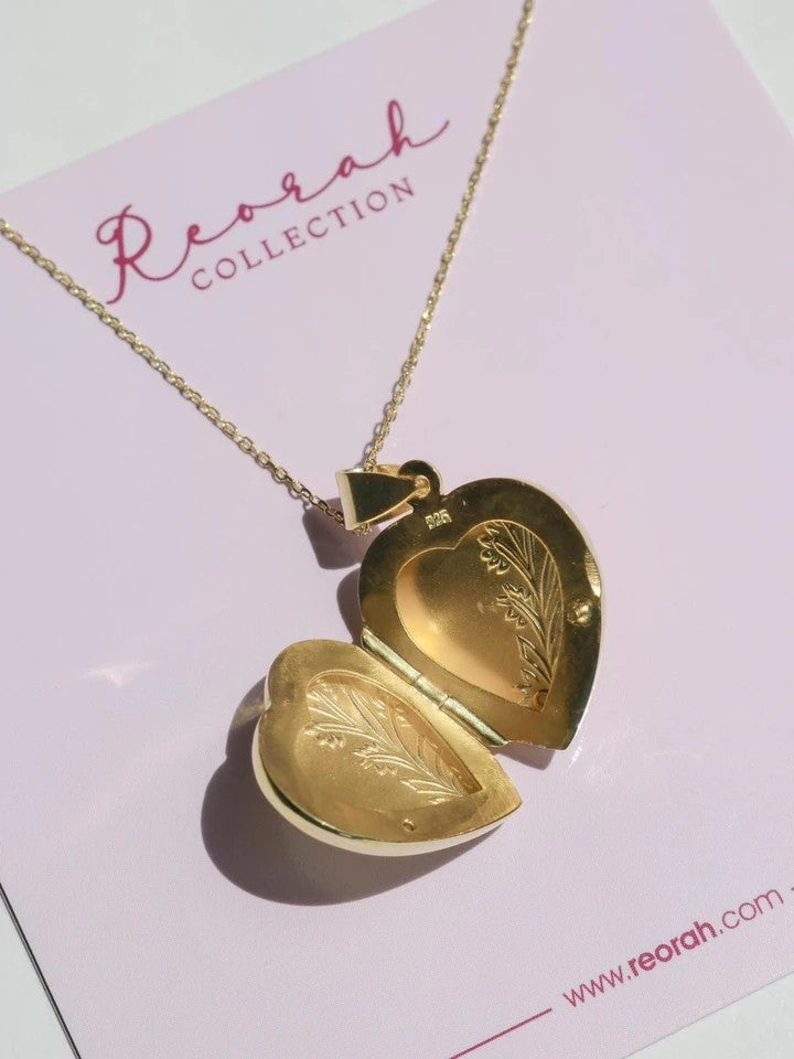 Flower Locket Necklace 925 Silver