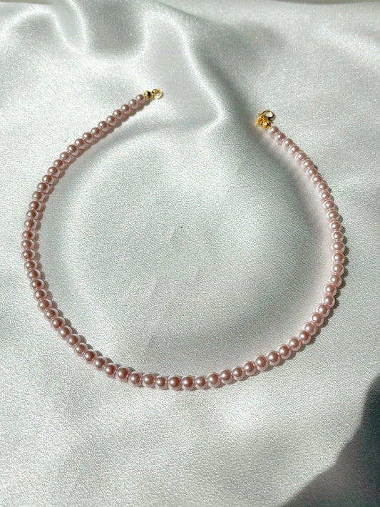 Glass Pearl Pink Choker