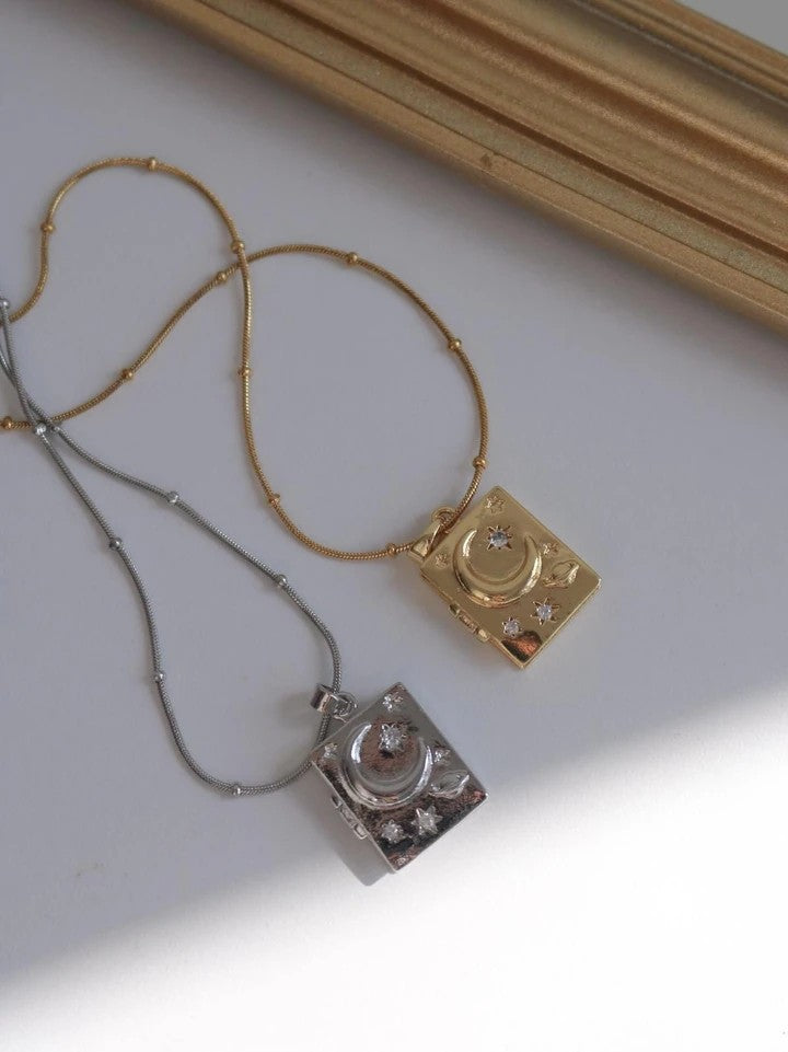 Personalized Starry Night Locket Steel Necklace