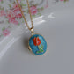 Blue Tulip Personalized Photo Locket Necklace