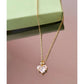 Square Heart Zircon Stone Heart Necklace -gold