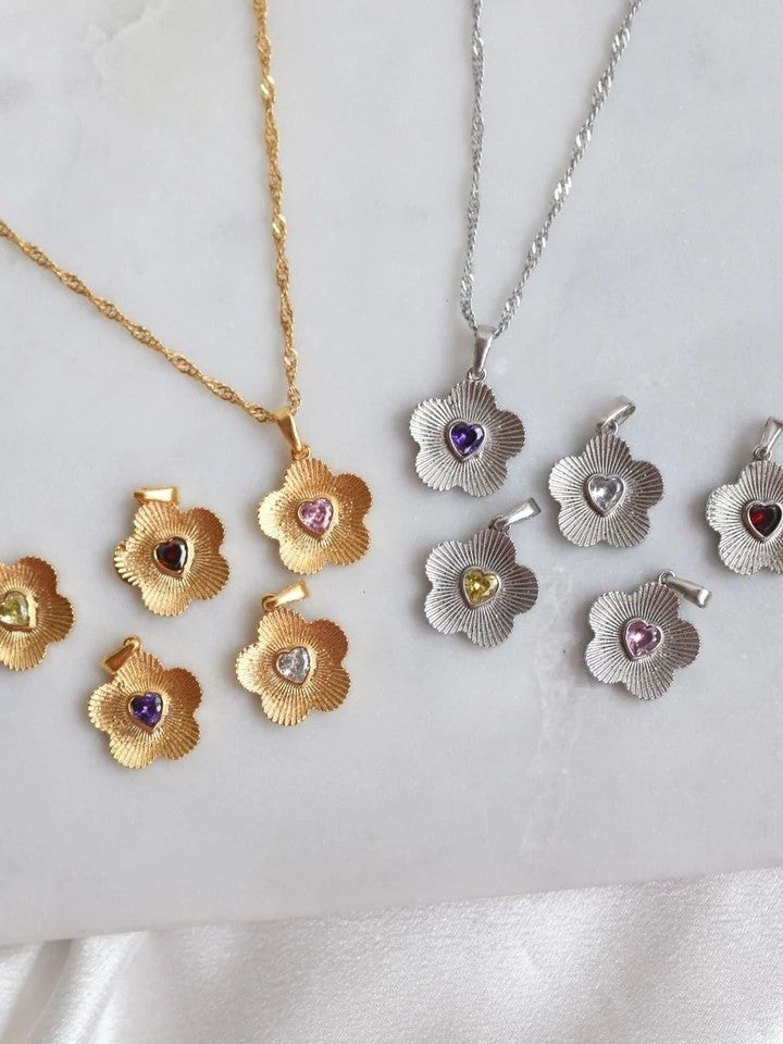 Heart Flower Necklace
