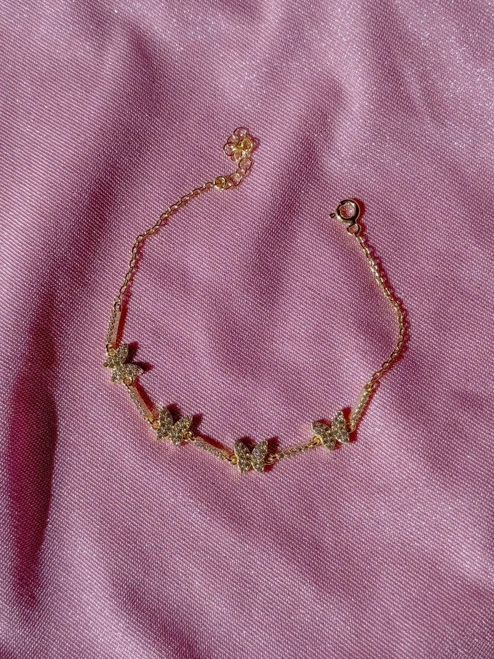 Zircon Stone Butterfly 925 Bracelet