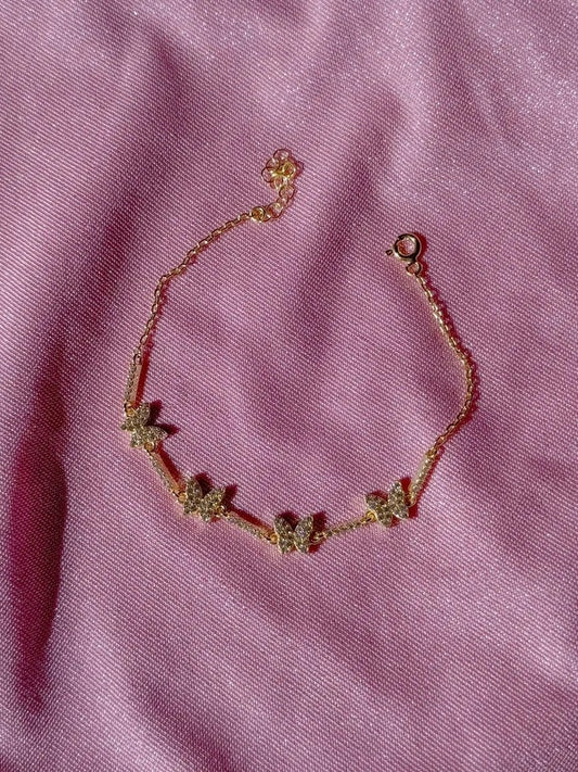 Zircon Stone Butterfly 925 Bracelet