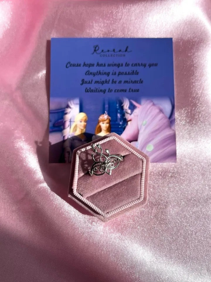 Brietta Magic Pegasus 925 Silver, Necklace, Ring and Brass Bracelet Set