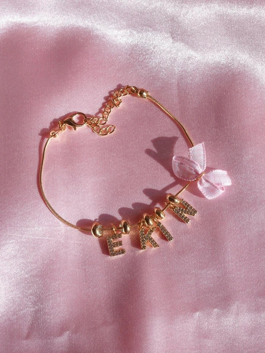 Personalized Name Bracelet With Ribbon