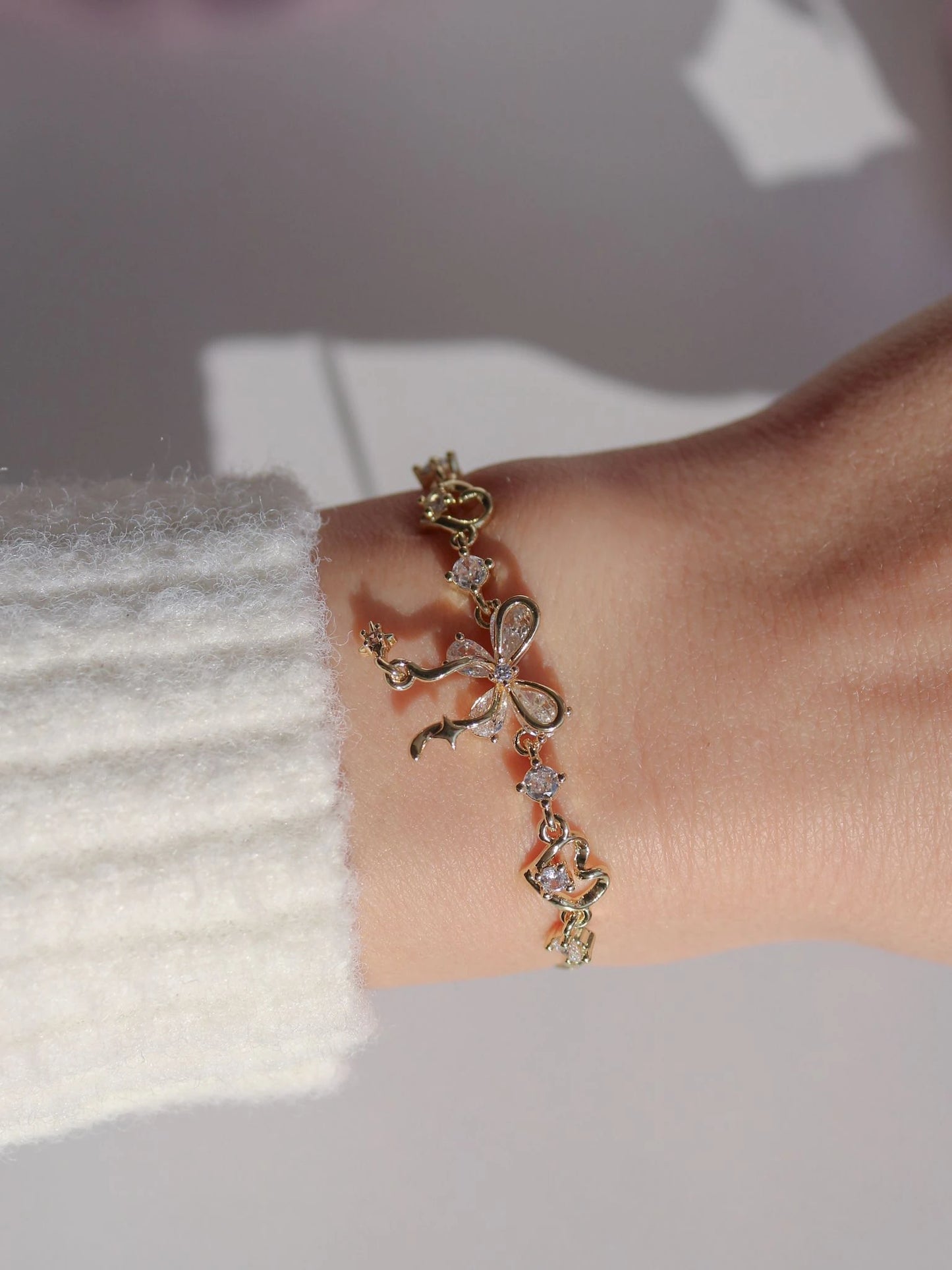 Crystal Ribbon Elevator Bracelet