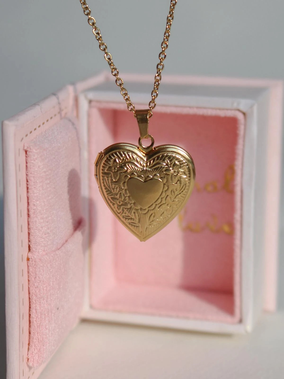 Floral Heart Personalized Photo Locket Necklace