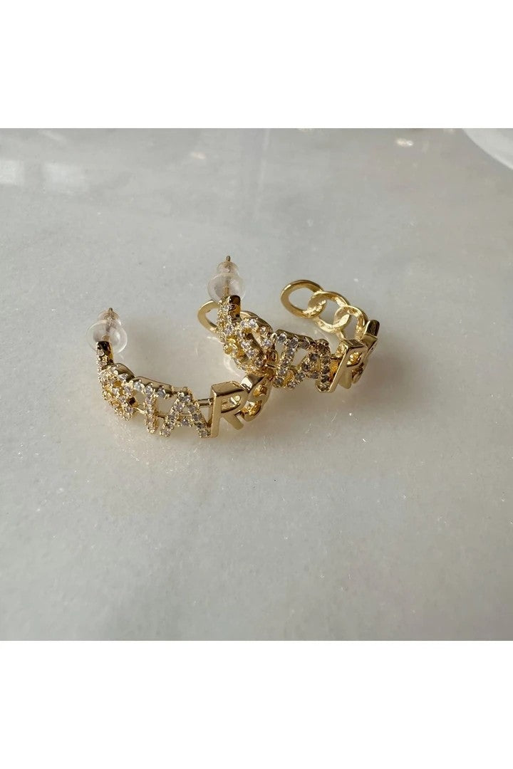 Star Zircon Stone Stud Earrings