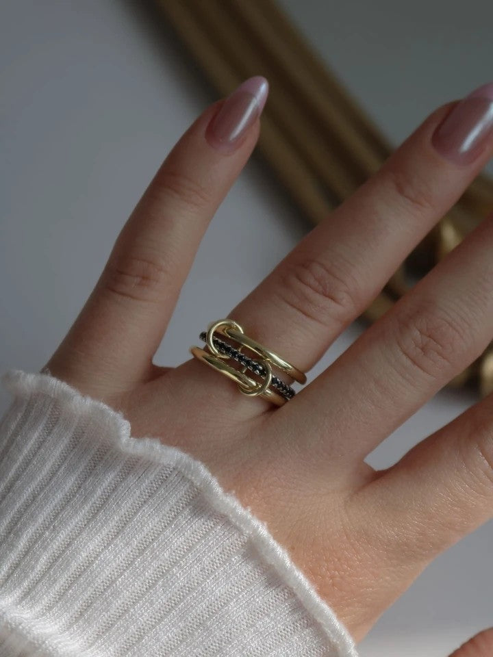 Black Multiple 925 Silver Ring