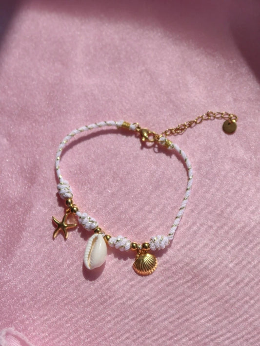Seashell Dreams Macrame Steel Bracelet