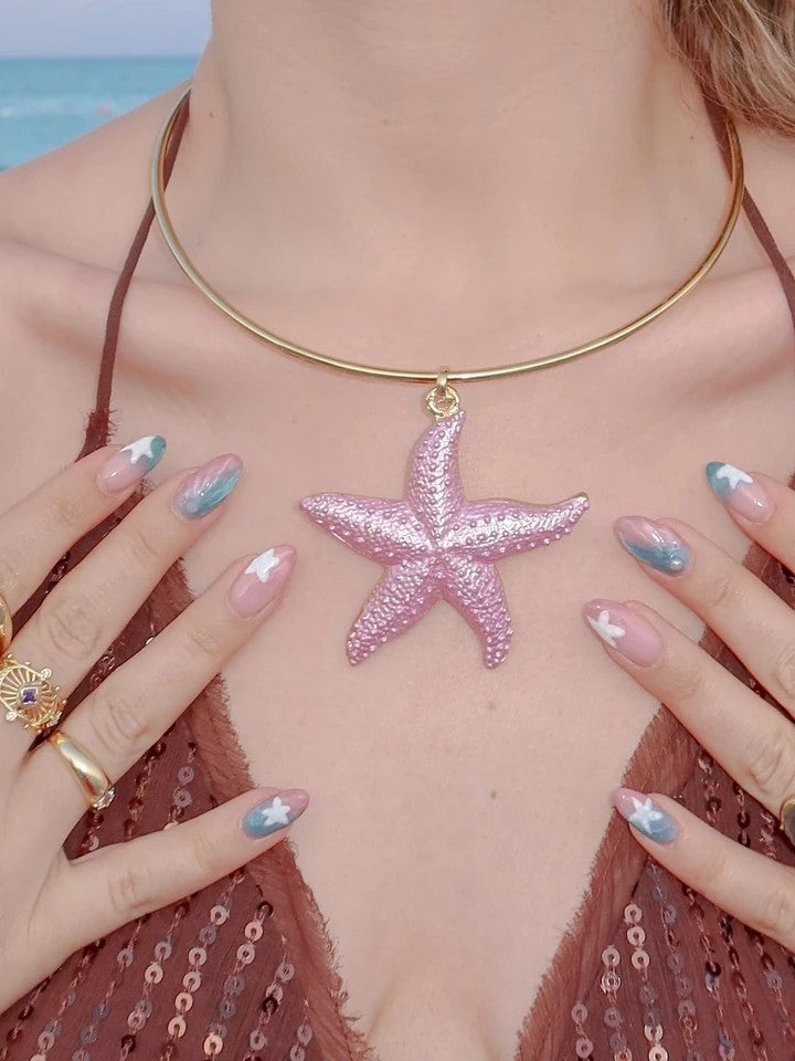 Pink Starfish Necklace