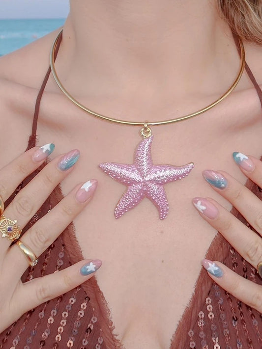 Pink Starfish Necklace
