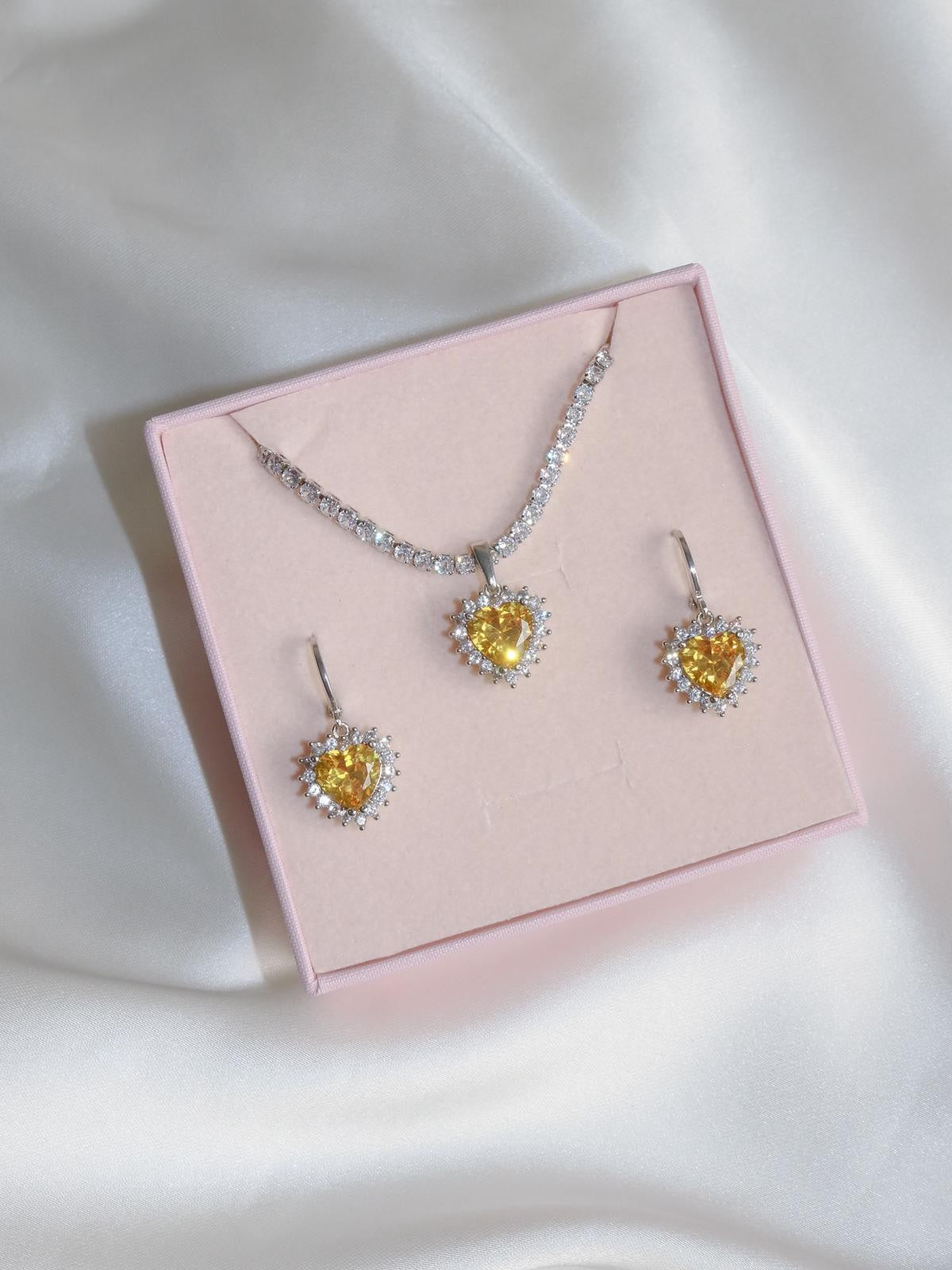 Royal Heart Choker Necklace and Earring Set