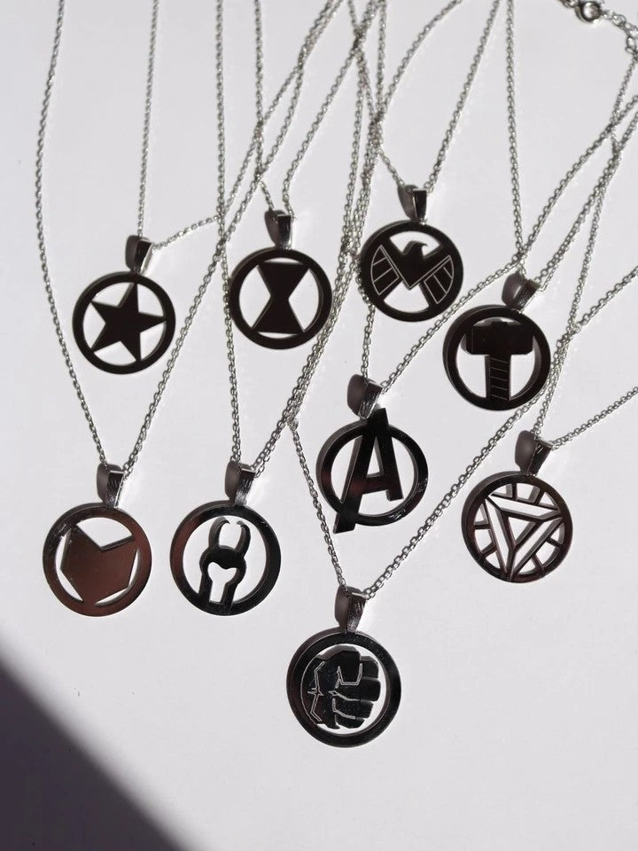 Superhero Amblem 925 Silver Necklace