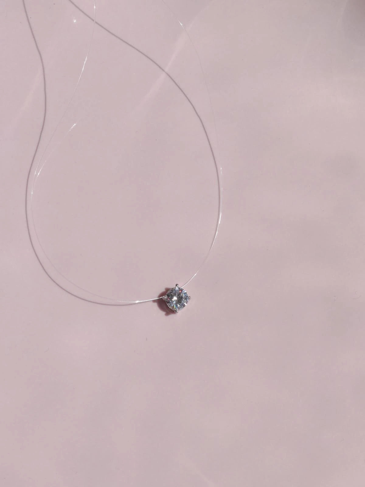 Solitaire Fishbone 925 Silver Necklace