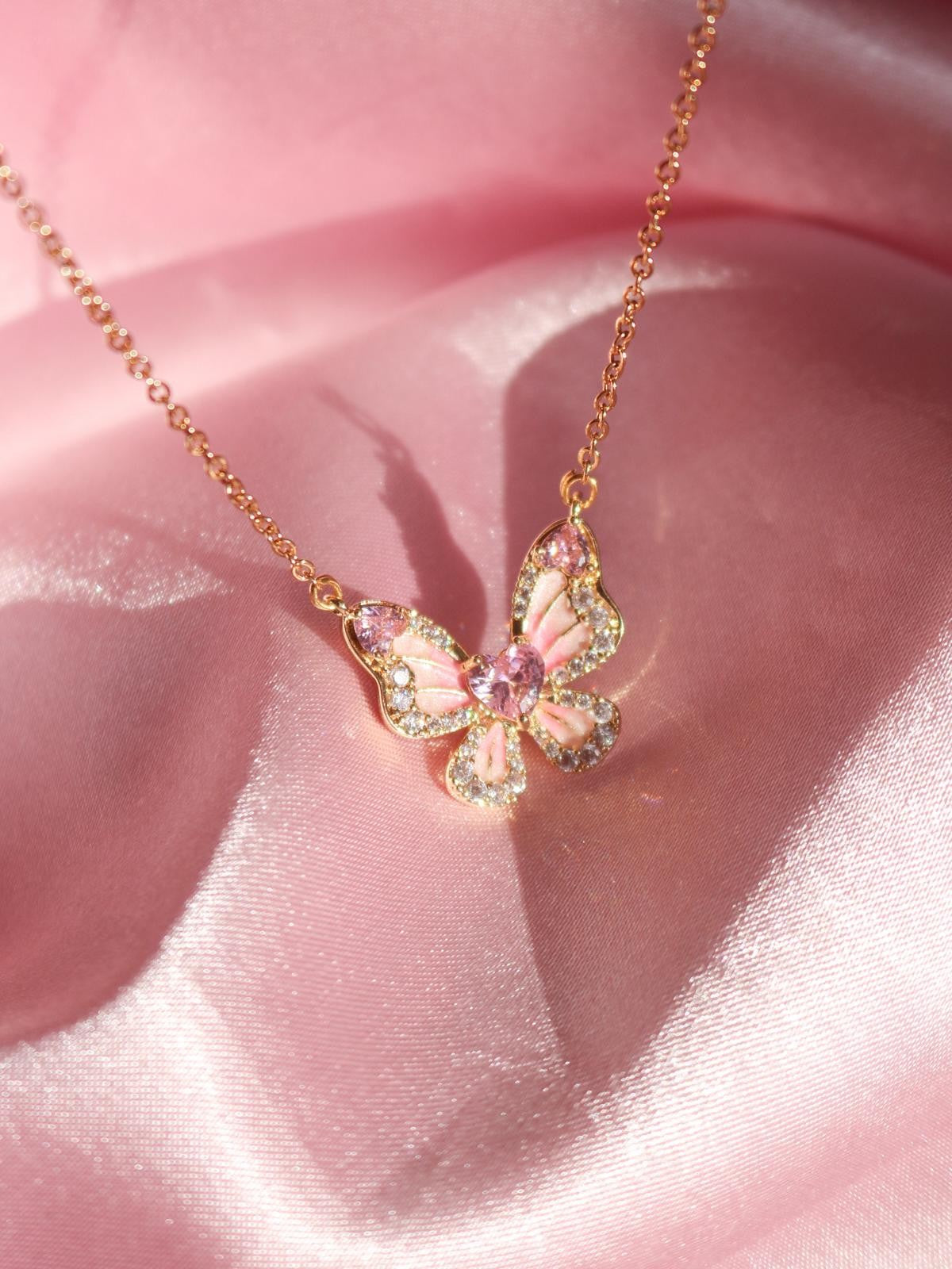 Blushstone Butterfly Necklace