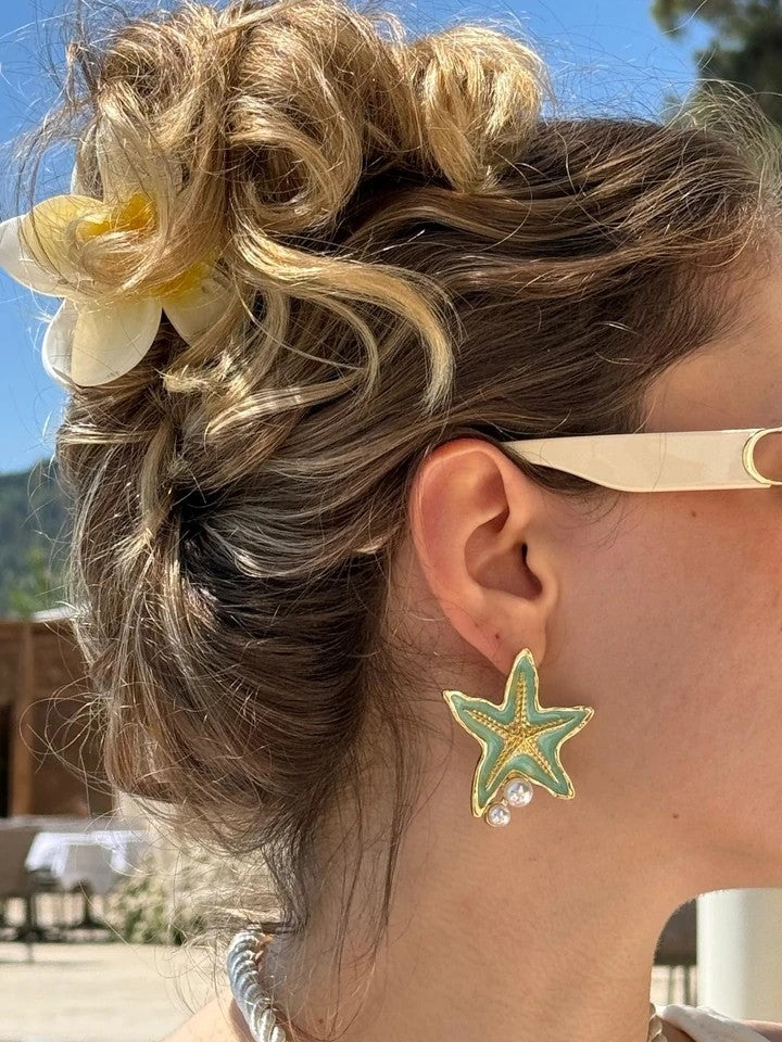 Blue Starfish Earrings