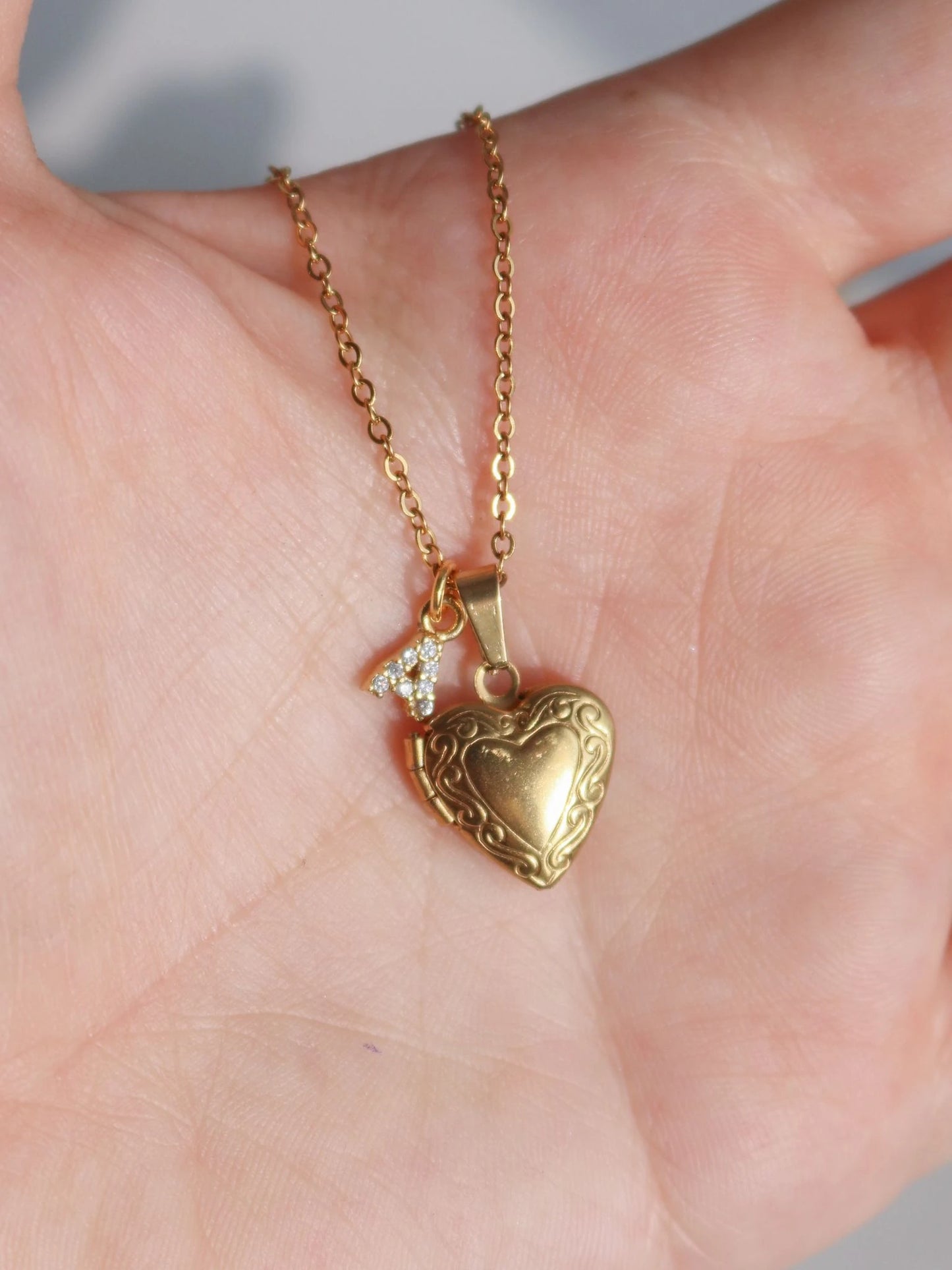 Inner Heart Personalized Letter Necklace