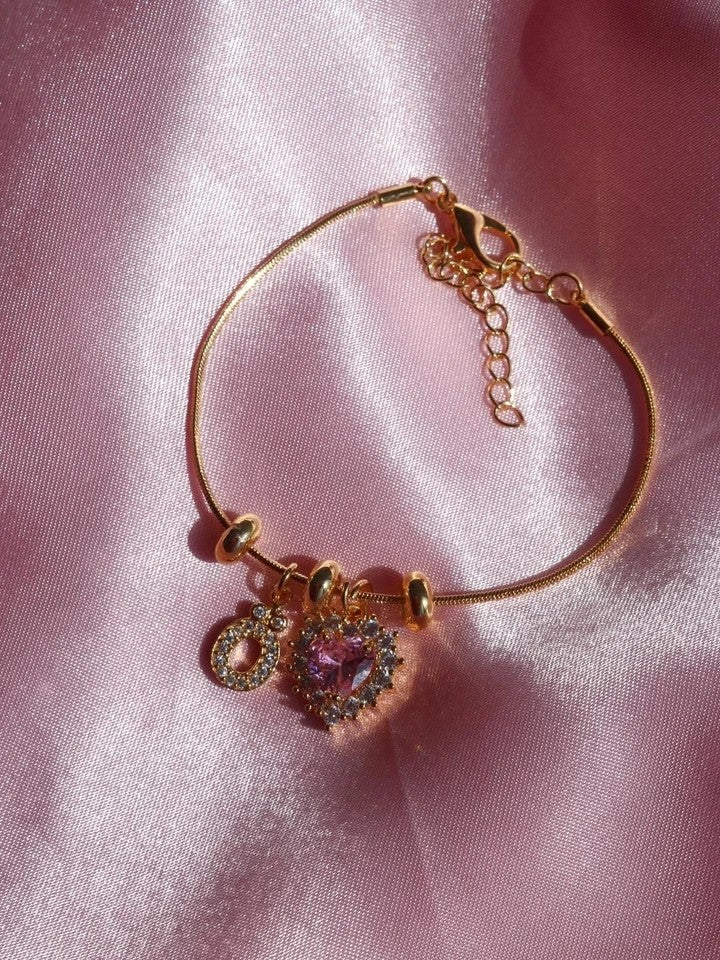 Royal Heart Letter Bracelet