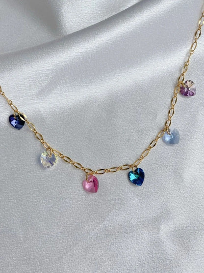 Six-Piece Swarovski Heart Necklace