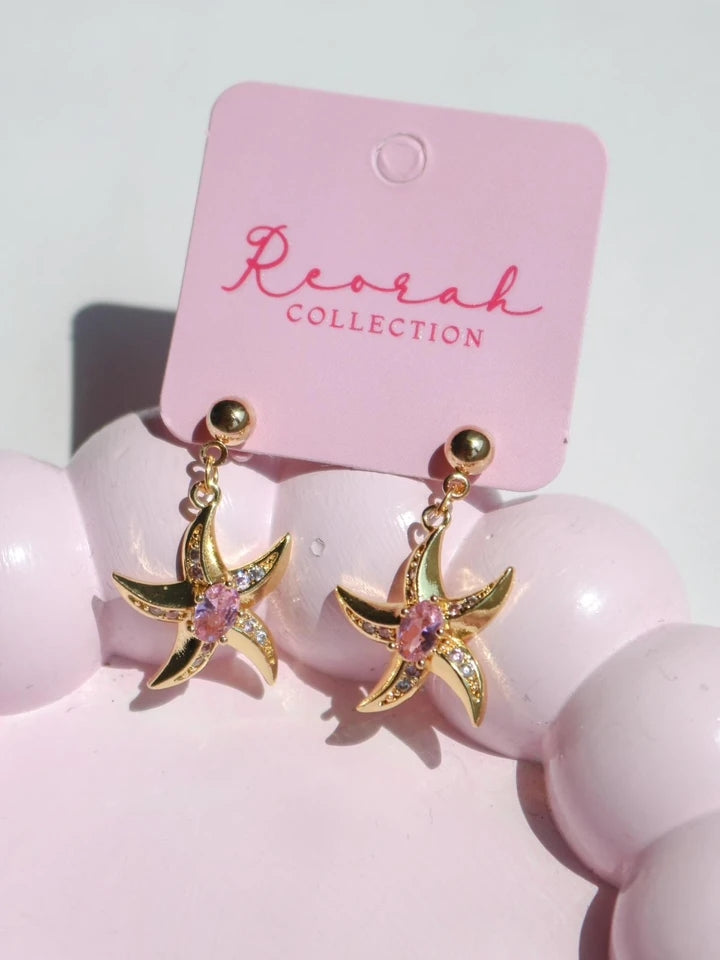 Pink Starfish Earring