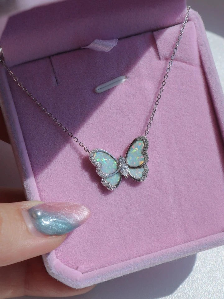 Opal Wings 925 Silver Necklace