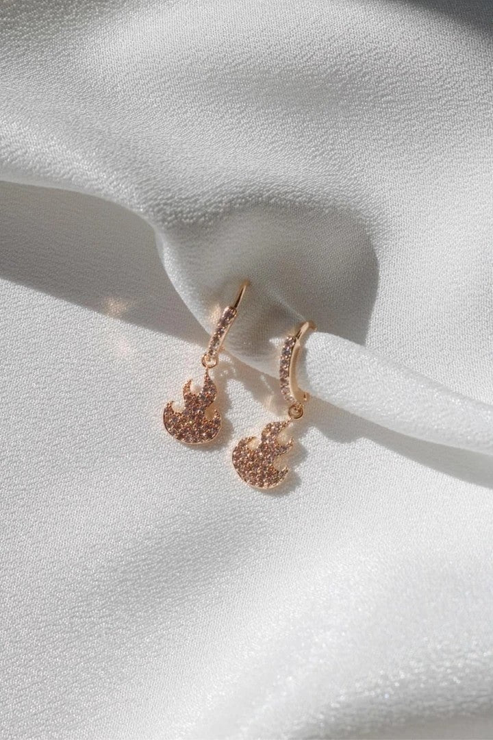 Zircon Stone Flame Earrings
