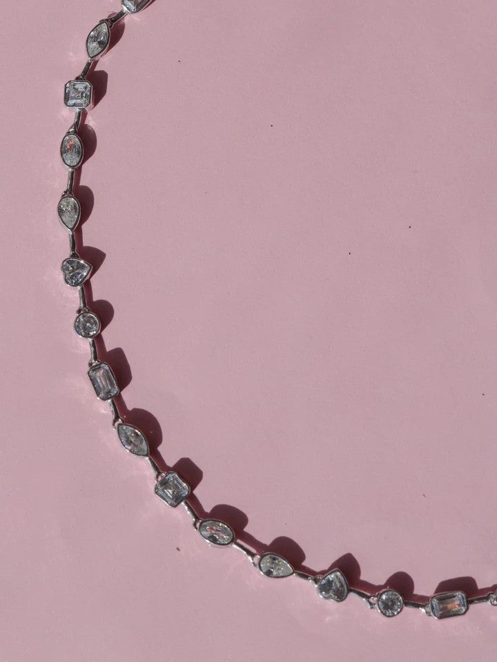 Multi Cut 925 Silver Necklace