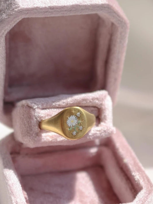 Vintage Daisy Steel Ring