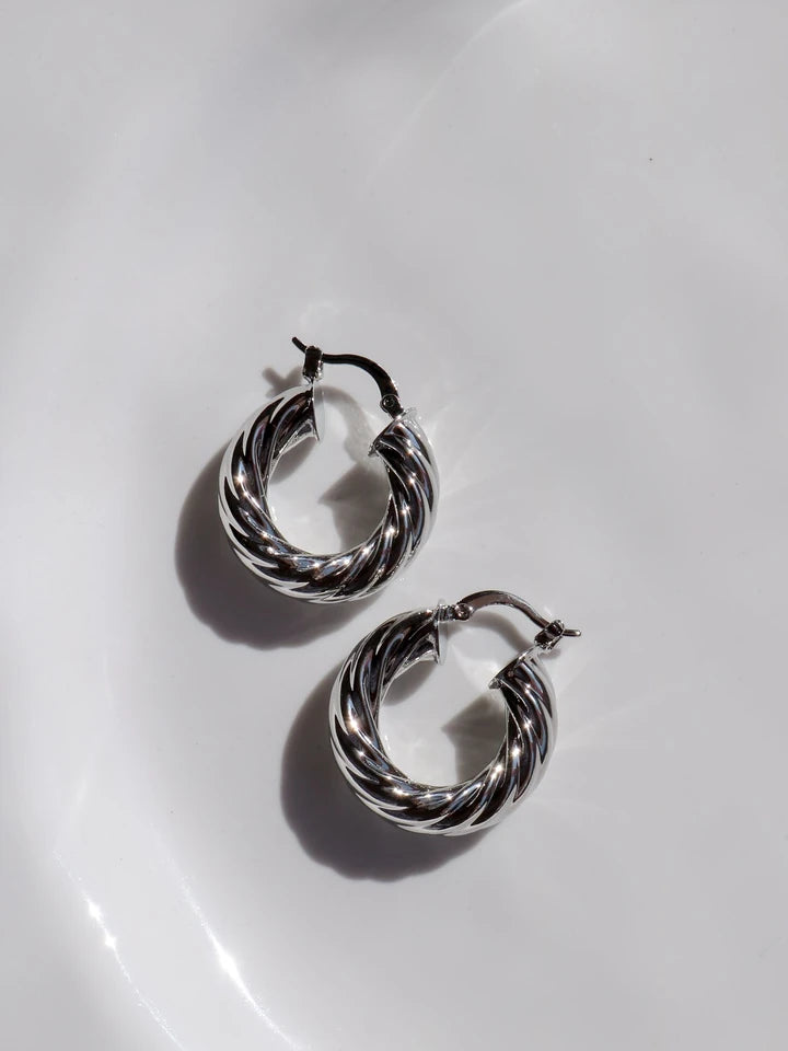 Basic Knitted Hoop Earrings
