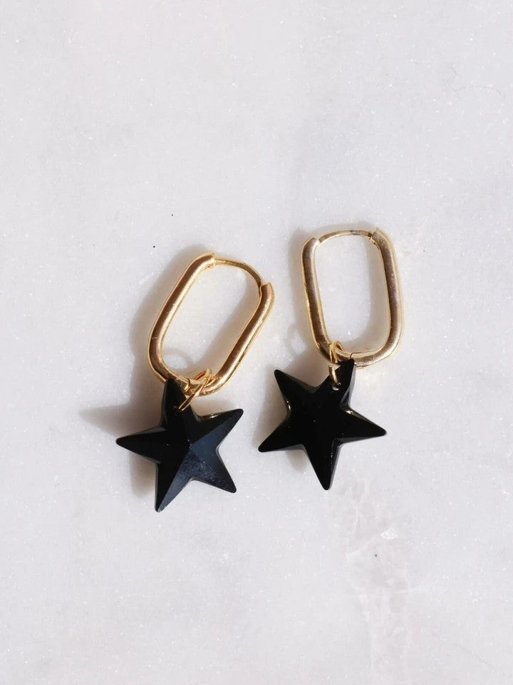 Black Star Swarovski Earrings