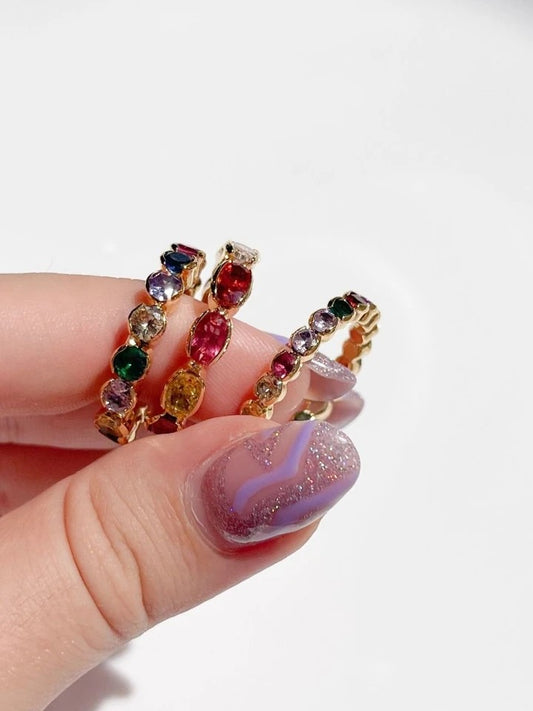 Colorful Stone Rings - L