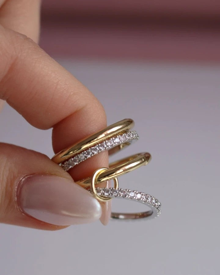 White Multi Ring Size 14