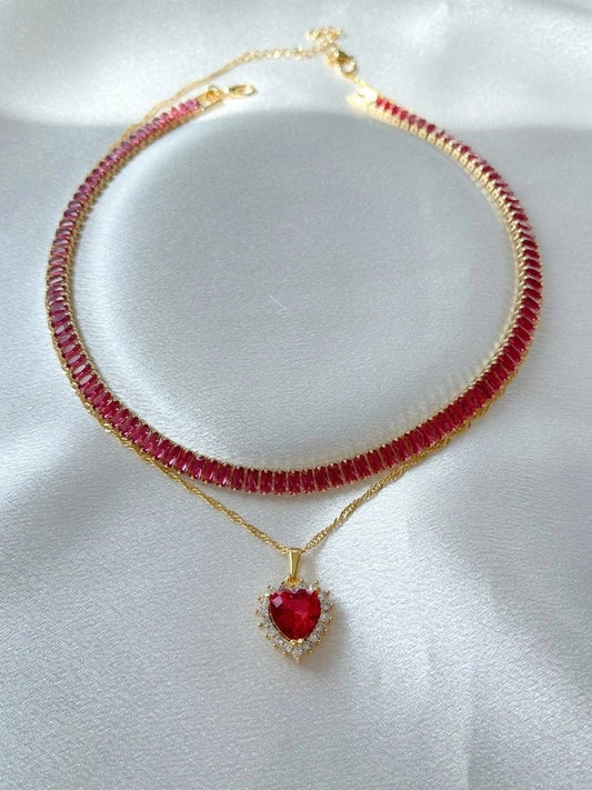 Single Color Choker With Baguette Stones