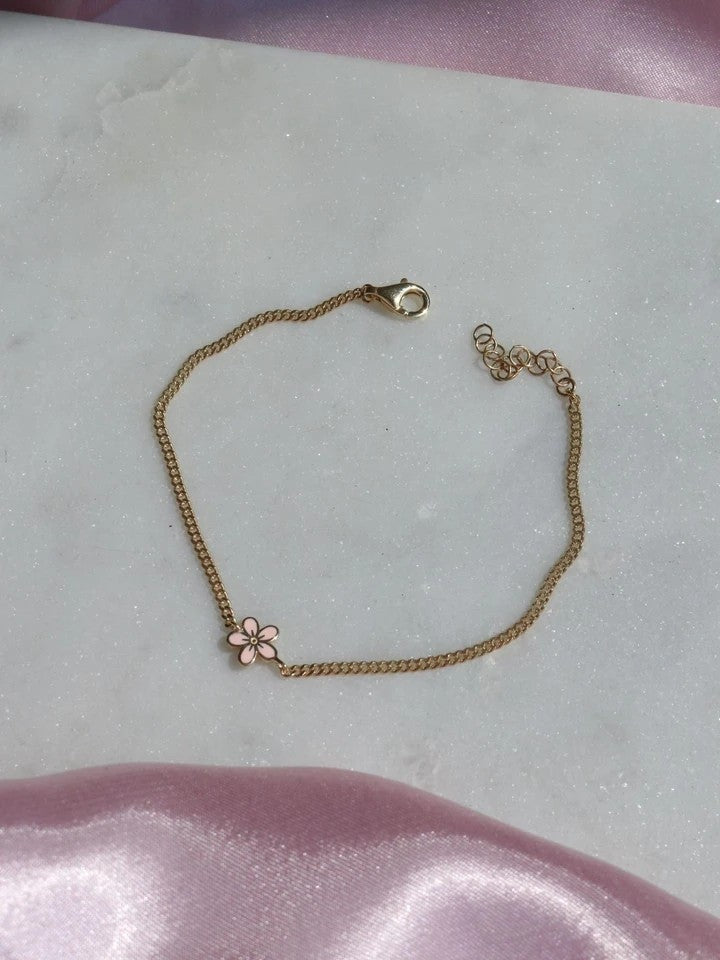 Minimal Flower 925 Silver Bracelet