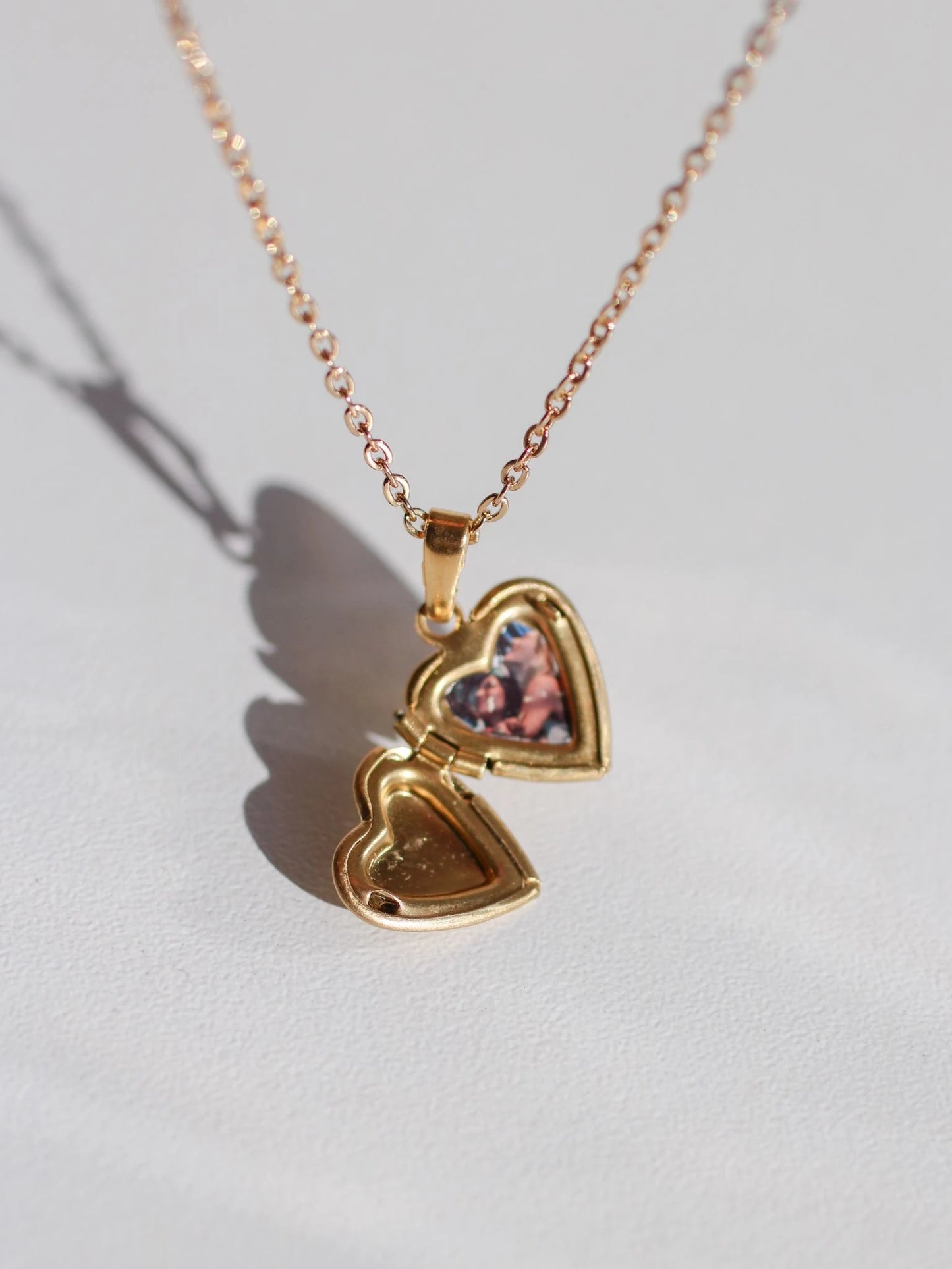 Tiny Heart Personalized Photo Locket Necklace