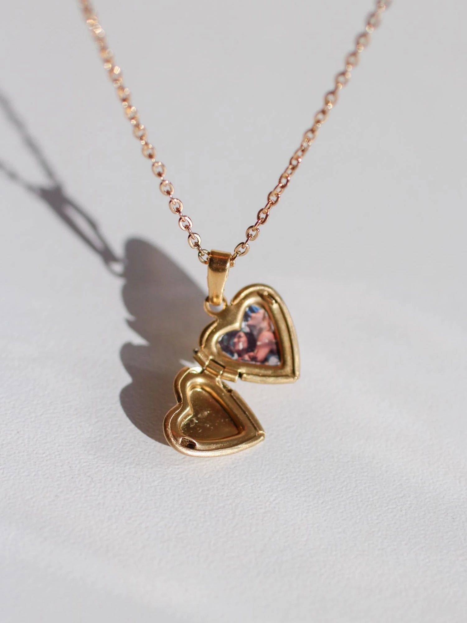 Tiny Heart Personalized Photo Locket Necklace