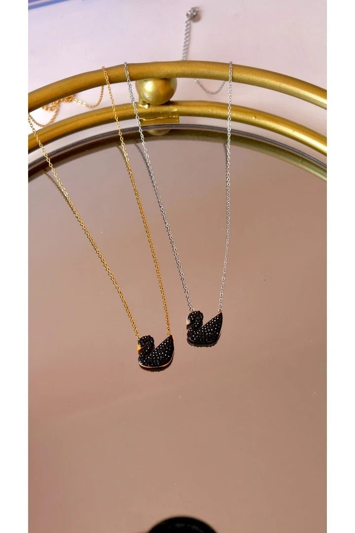 Black Swan Steel Necklace