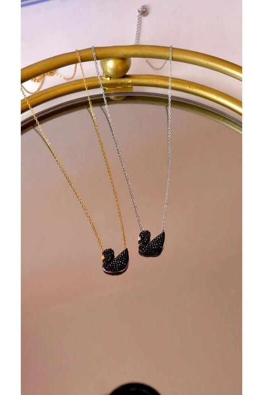 Black Swan Steel Necklace