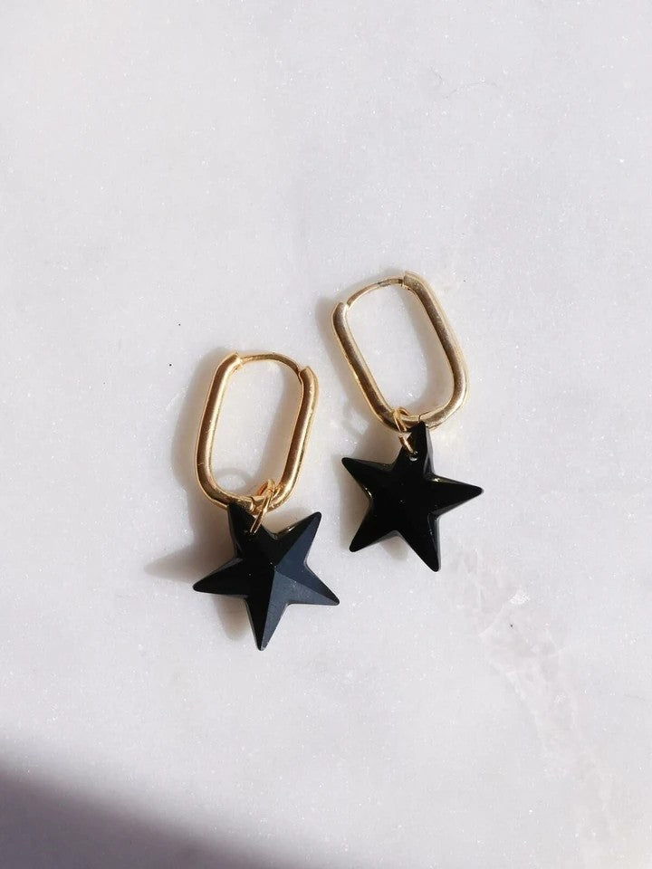 Black Star Swarovski Earrings