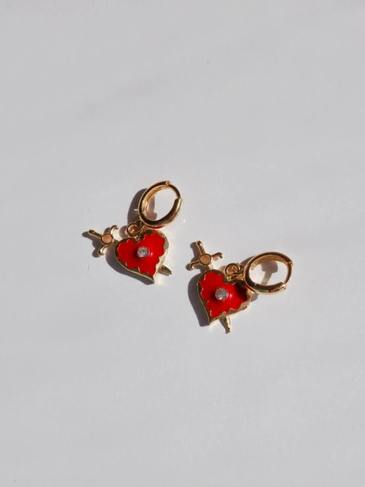 Heart And Sword Earrings