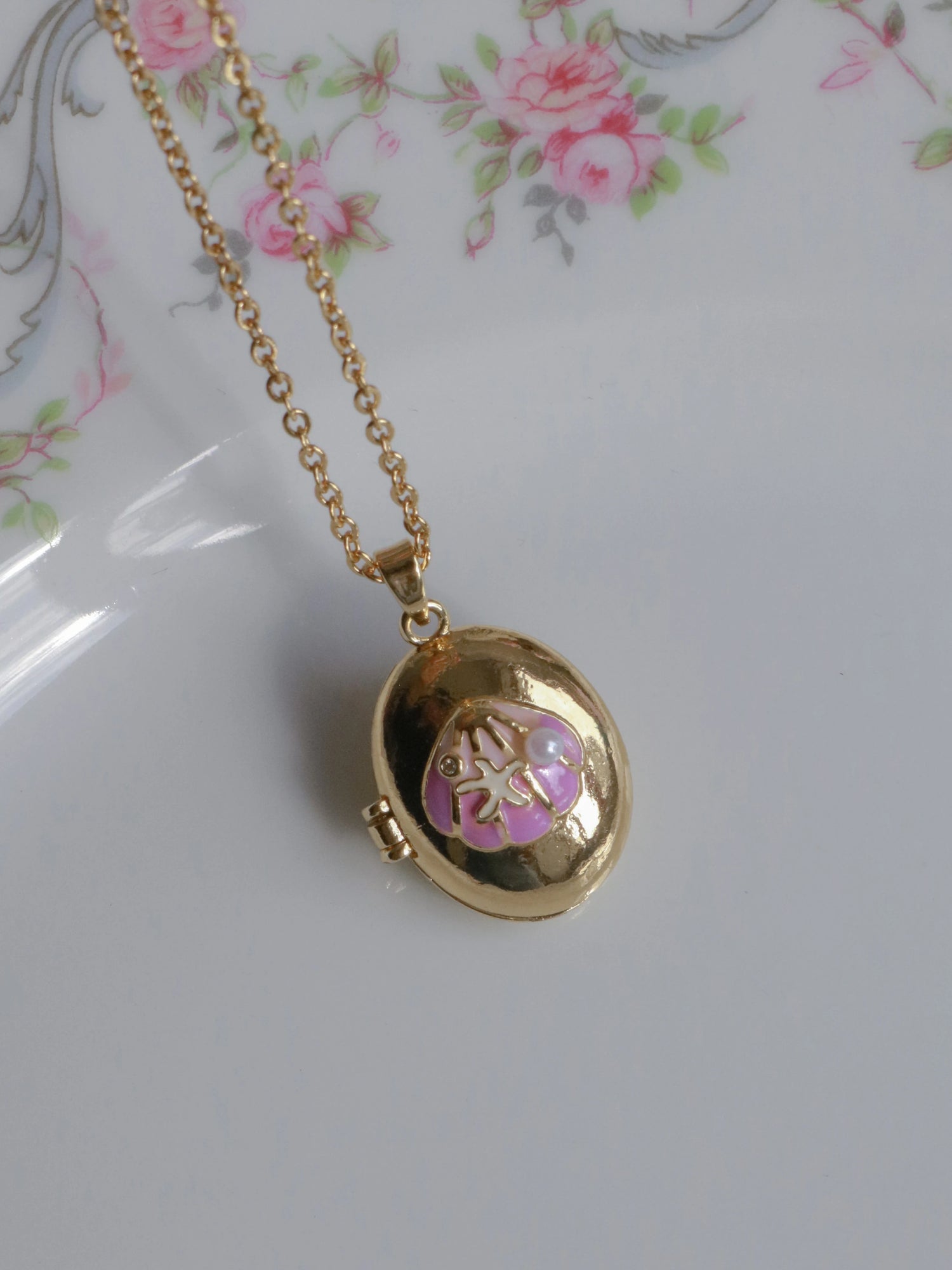 Purple Ocean Treasure Personalized Photo Locket Necklace