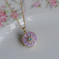 Purple Aurora Sun Personalized Photo Locket Necklace